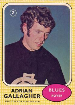 1970 Scanlens VFL #2 Adrian Gallagher Front
